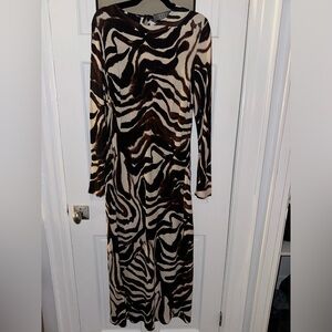 Primark animal print dress in brown